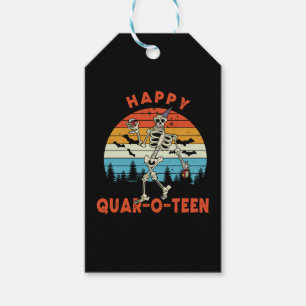 Étiquettes-cadeau Happy QUAR-O - ADO Funny Skeletor Wine Halloween