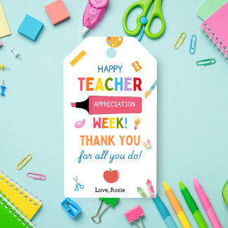 Étiquettes-cadeau Happy Teacher Appreciation Week Gift Tags
