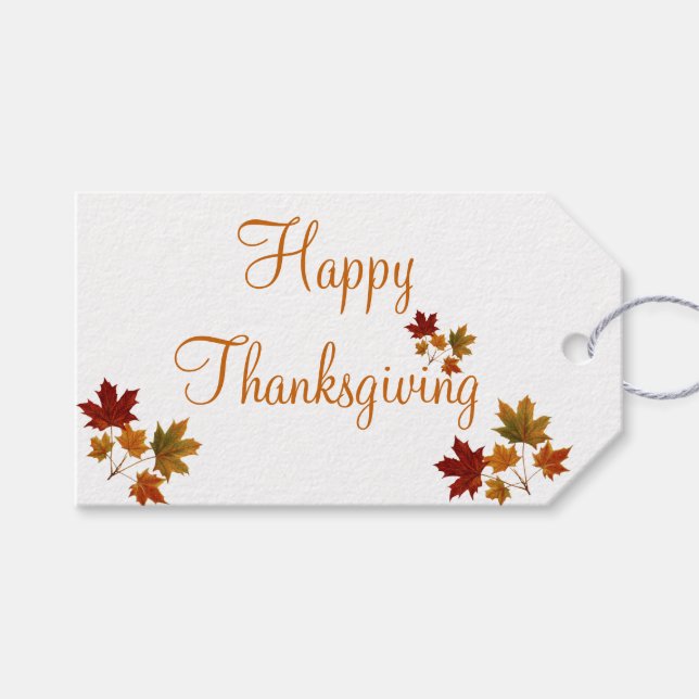 Étiquettes-cadeau Happy Thanksgiving (Devant (Horizontal))