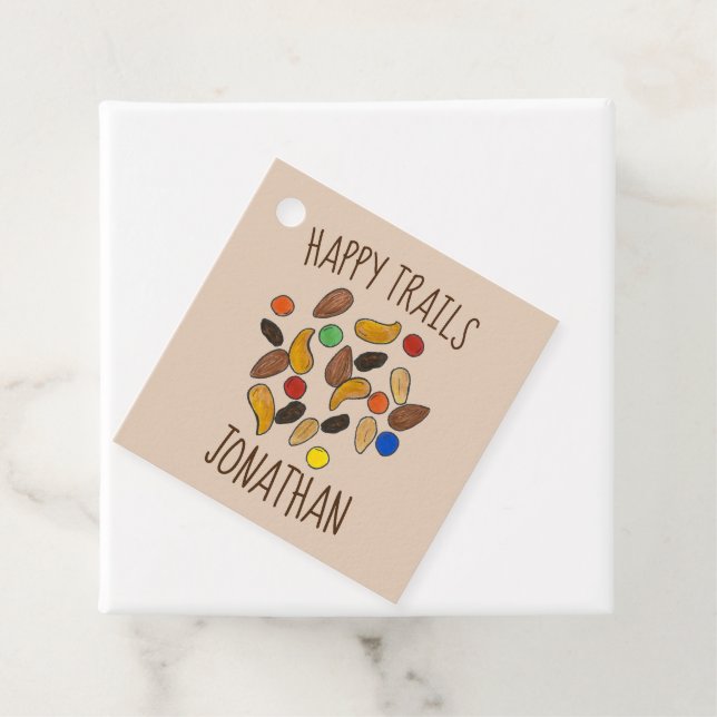Étiquettes Cadeau Happy Trails Camping Trail Mix Goodbye Retirement (En situation)