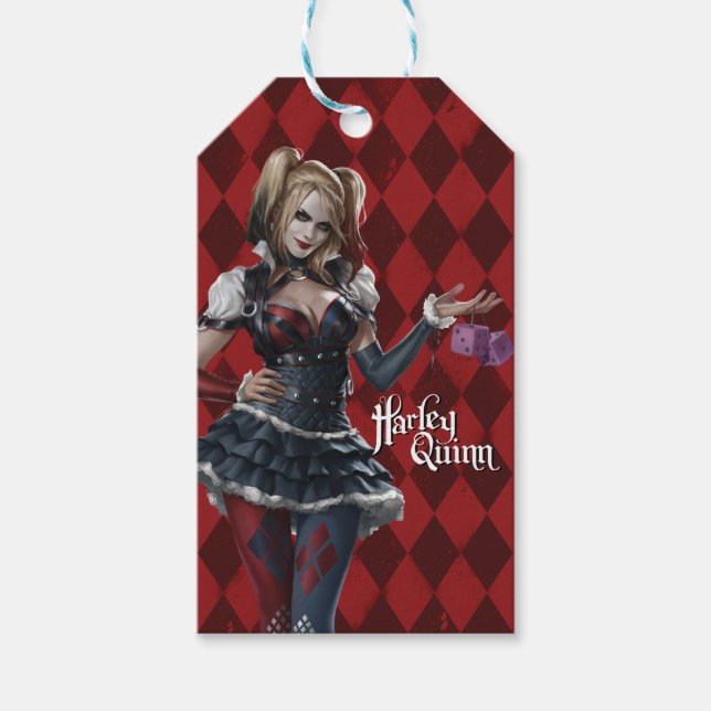 Étiquettes-cadeau Harley Quinn Avec Dice Fuzzy (Devant)