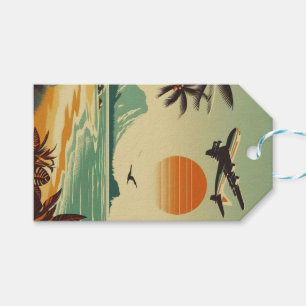Étiquettes-cadeau Hawaï vintage/tropical