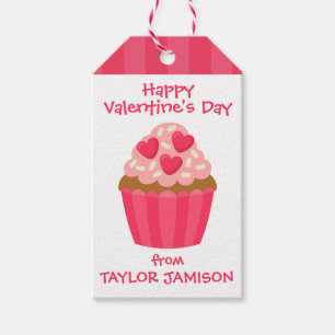 Étiquettes-cadeau Heart Cupcake Personnalisé Valentine's Gift Tags