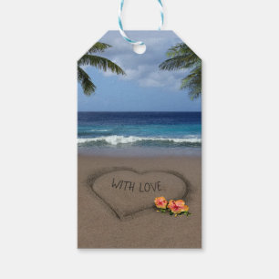 Étiquettes-cadeau Heart in the Sand (personnalisable)