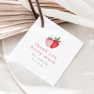 Étiquettes Cadeau HEIDI Fraise rose Fille Merci beaucoup