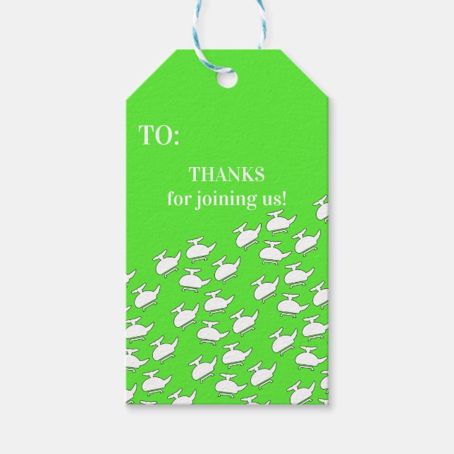 Étiquettes-cadeau Heli fête d'anniversaire (Devant)