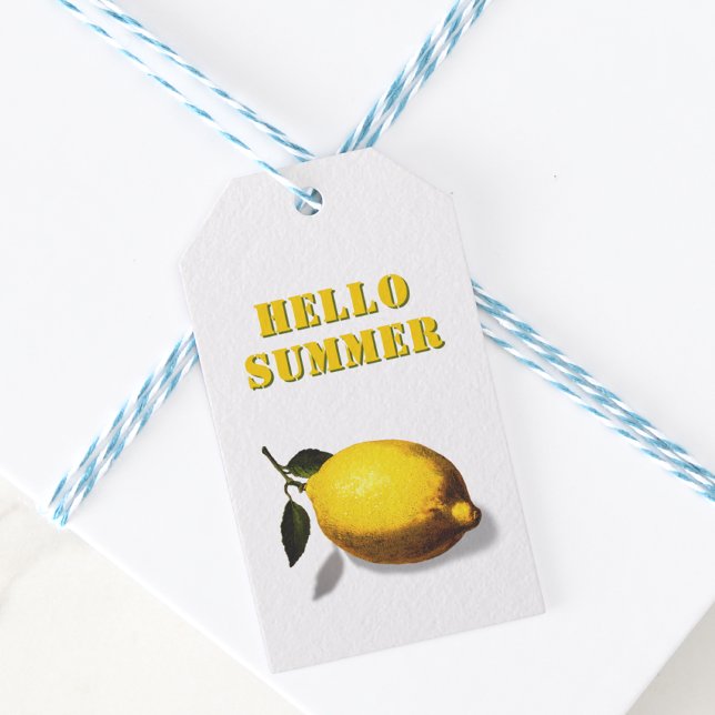 Étiquettes-cadeau Hello Summer Lemon Favor (Créateur téléchargé)