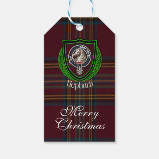 Étiquettes-cadeau Hepburn Scottish Clan Tartan & Crest