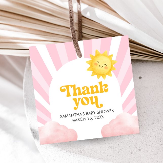 Étiquettes Cadeau Here Comes the Sun Baby Shower (Sunshine Baby Shower Favor Tags)