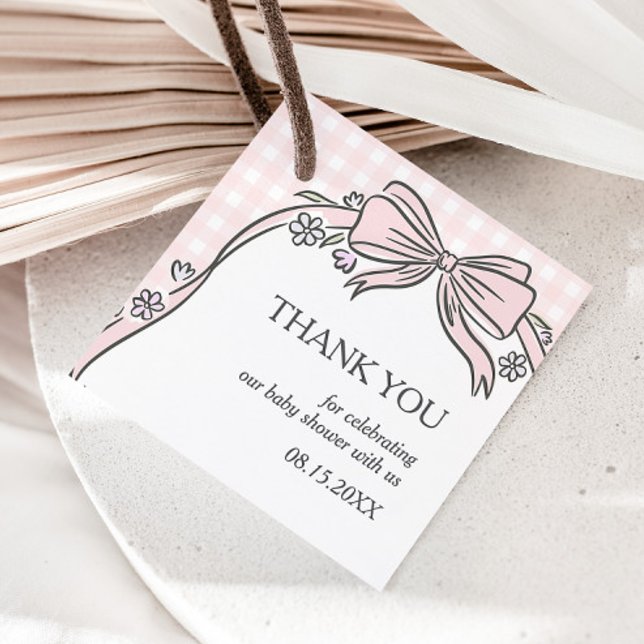 Étiquettes Cadeau Here's the Scoop Pink Ice Cream Sundae Favor (Créateur téléchargé)