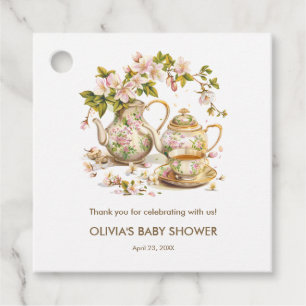 Étiquettes Cadeau Heure du thé / Un bébé brasse le Baby shower