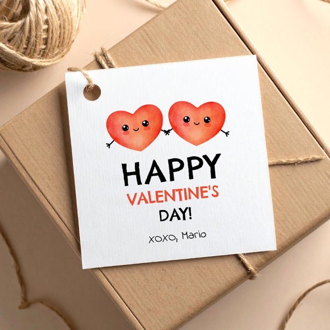 Étiquettes Cadeau Heureuse Sainte-Valentin avec des amis à coeur de  (Créateur téléchargé)