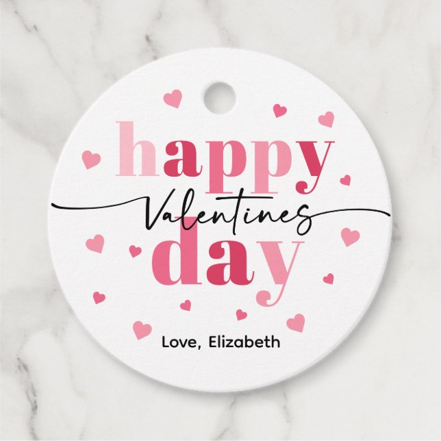 Étiquettes Cadeau Heureuse Sainte-Valentin Cookie Treat Bag Favorise (Devant)