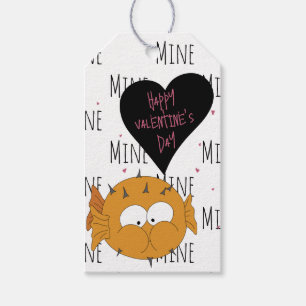 Étiquettes-cadeau Heureuse Sainte-Valentin drôle "Motif de mine" Puf