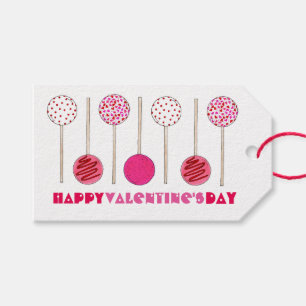Étiquettes-cadeau Heureuse Sainte-Valentin Pink Cake Pop Pops Tags c