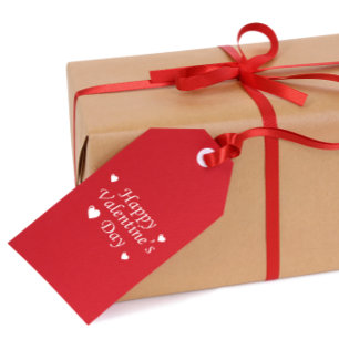 Étiquettes-cadeau Heureuse Sainte-Valentin White Hearts Tags cadeaux