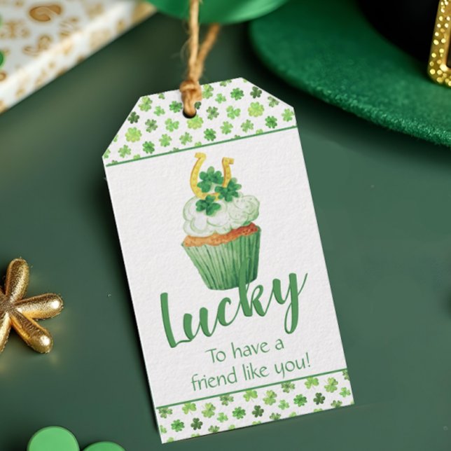 Étiquettes-cadeau Heureux d'avoir un ami comme vous la Saint Patrick (Lucky to have a friend like you gift tag)