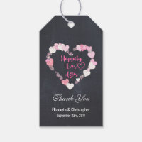 Heureux Jamais après les Coeurs Rose Mariage Merci