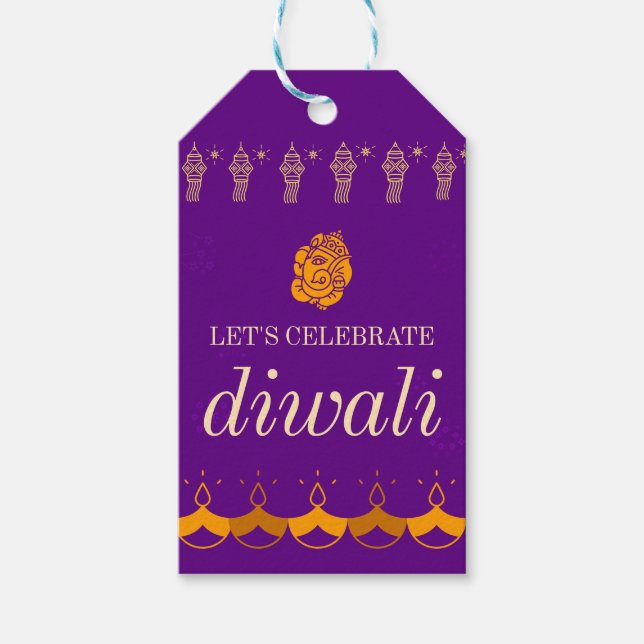 ÉTIQUETTES-CADEAU HEUREUX PARTI DIWALI (Devant)