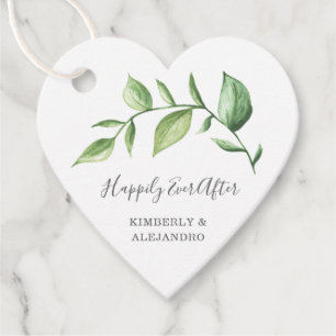 Étiquettes Cadeau Heureux toujours après Rustic Greenery Mariage