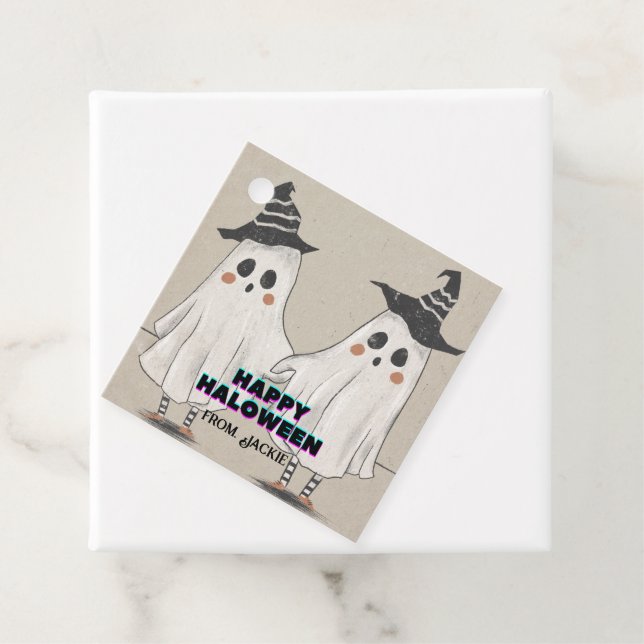 Étiquettes Cadeau Hey Boo Halloween mignonne invitation pour les enf (En situation)