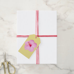 Étiquettes-cadeau Hibiscus rose Fleur tropicale