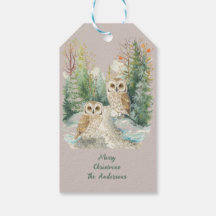 Hibou d'hiver Noël Art de la forêt