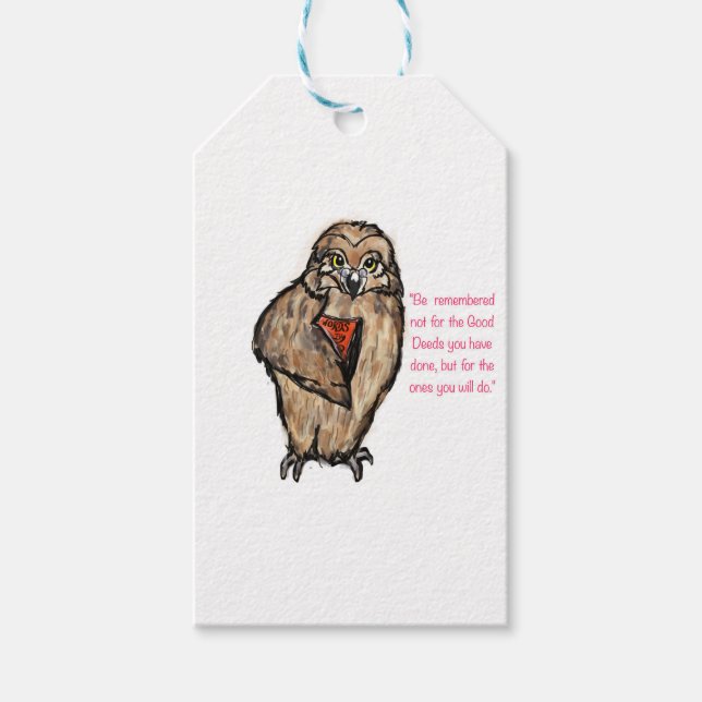 Étiquettes-cadeau Hibou sage (Devant)