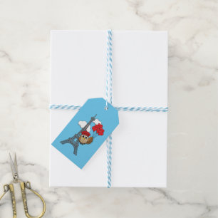 Étiquettes-cadeau Hibou volant avec des ballons de coeur à Paris