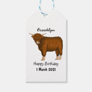 Étiquettes-cadeau Highland cow