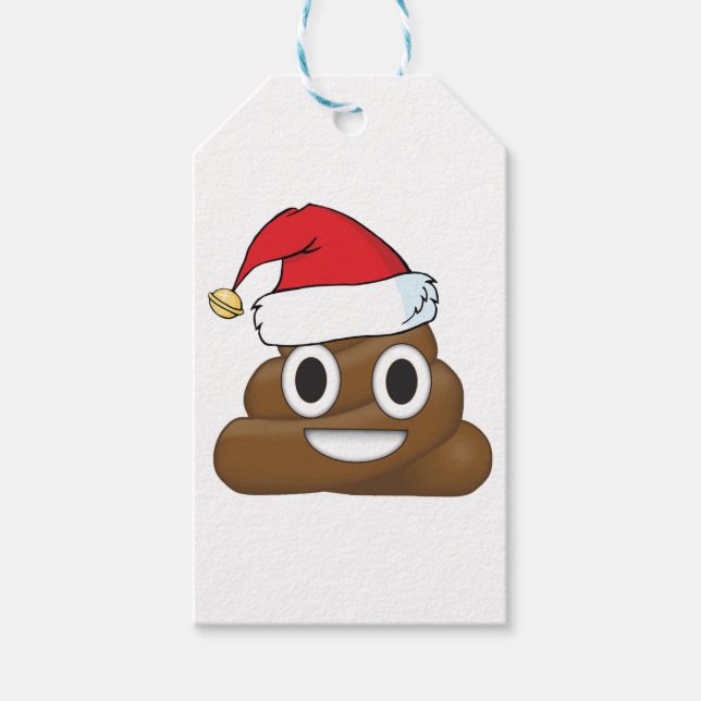 Étiquettes-cadeau Hilarié Xmas Poop Emoji (Devant)