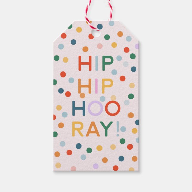 Étiquettes-cadeau Hip Hip Hooray Fêtes d'anniversaire (Devant)
