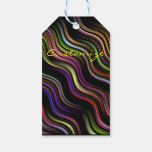 Étiquettes-cadeau hippie ondulé des années 70 super psychédélique