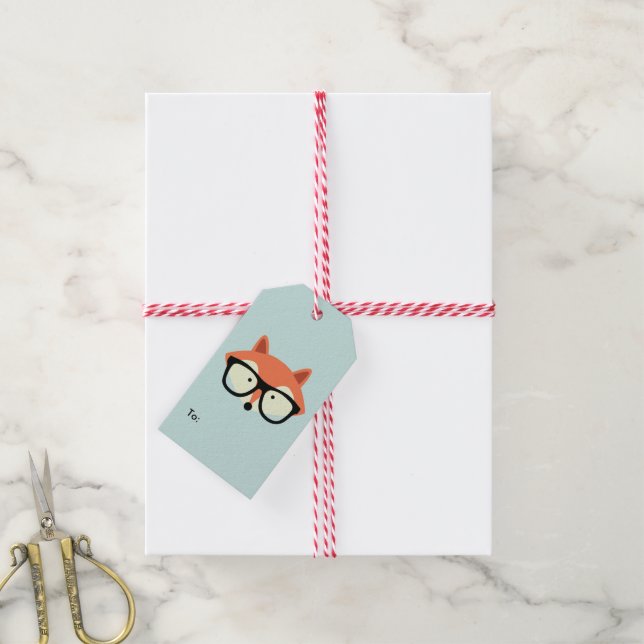 Étiquettes-cadeau Hipster Red Fox (Avec de la ficelle)