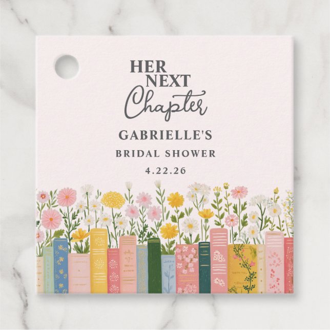 Étiquettes Cadeau Histoire Florale de Mariage Chapitre Suivant Enter (Devant)