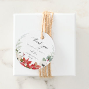 Étiquettes Cadeau Hiver Botanique Floral Mariage Merci