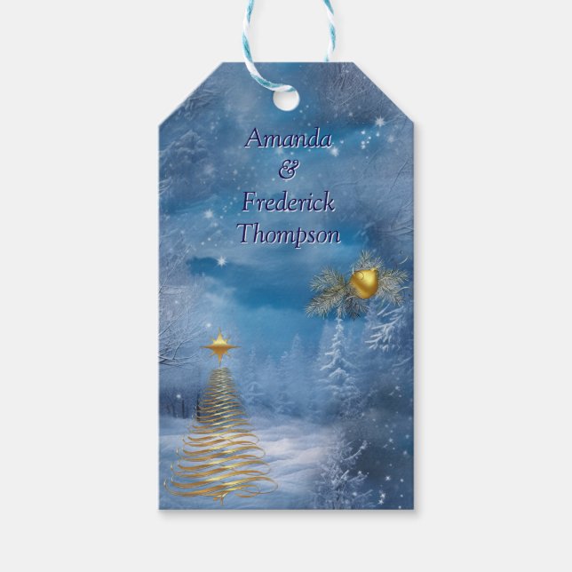 Étiquettes-cadeau HIVER dans un monde de conte de fées (Devant)