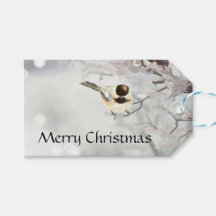 Hiver Frosty Tree Chickadee Bird Nom personnalisé