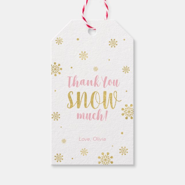 Étiquettes-cadeau Hiver merveilleux Merci neige beaucoup Favoriser t (Devant)