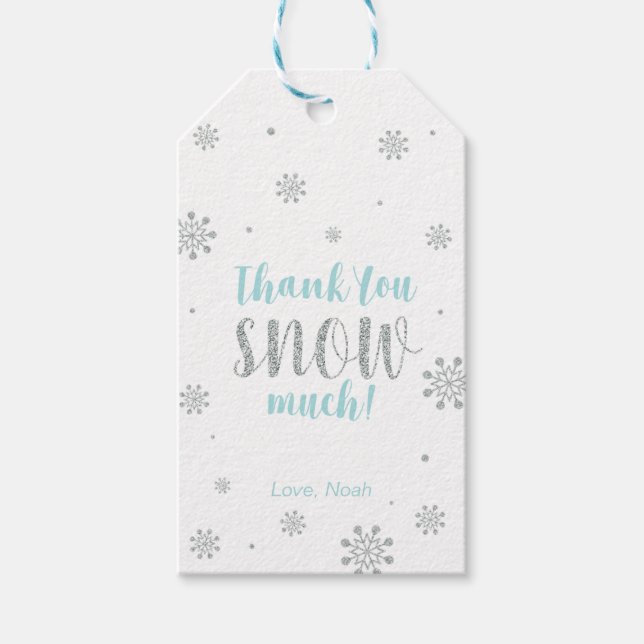 Étiquettes-cadeau Hiver merveilleux Merci neige beaucoup Favoriser t (Devant)