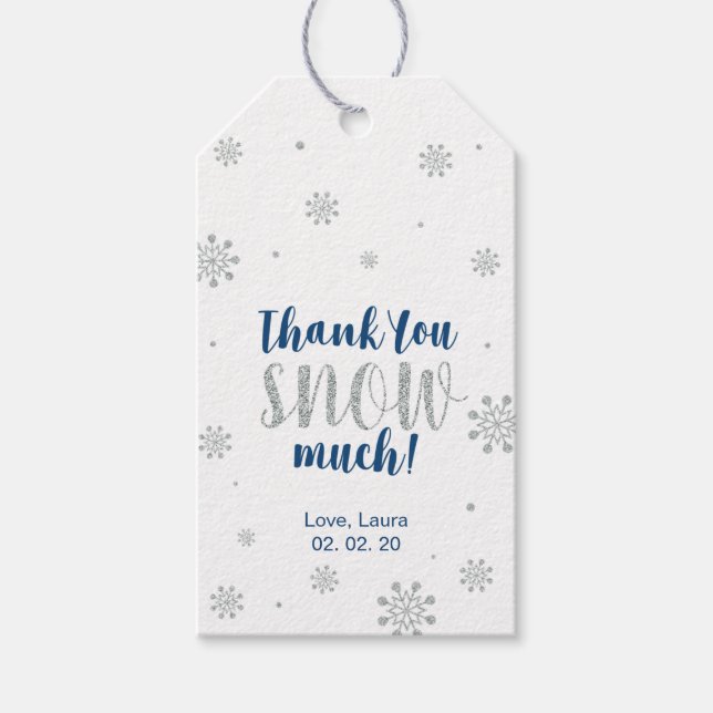 Étiquettes-cadeau Hiver merveilleux Merci neige beaucoup Favoriser t (Devant)