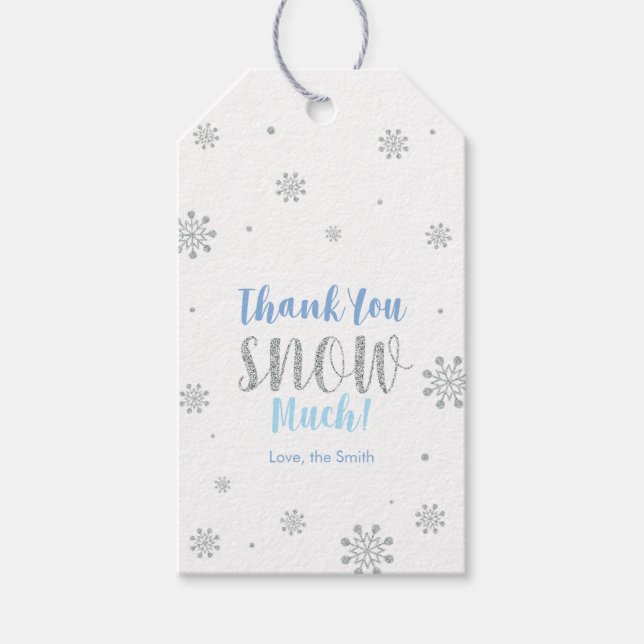 Étiquettes-cadeau Hiver merveilleux Merci neige beaucoup Favoriser t (Devant)