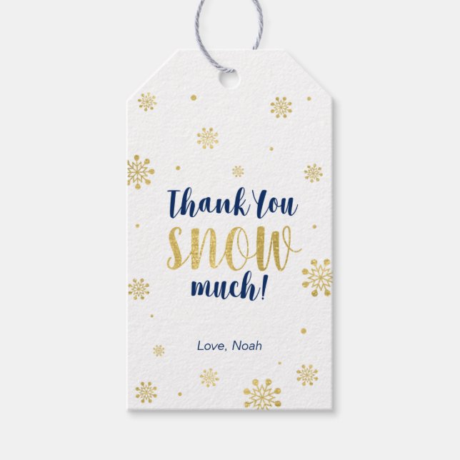 Étiquettes-cadeau Hiver merveilleux Merci neige beaucoup Favoriser t (Devant)