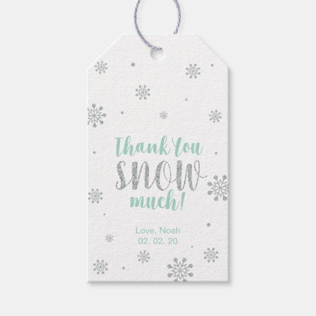 Étiquettes-cadeau Hiver merveilleux Merci neige beaucoup Favoriser t (Devant)