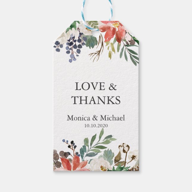 Étiquettes-cadeau Hiver mystique | NOMS Mariages Merci Favoriser (Devant)