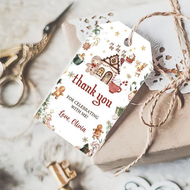 Étiquettes-cadeau hiver Noël Cookies Anniversaire Favoriser Cadeau T (Créateur téléchargé)