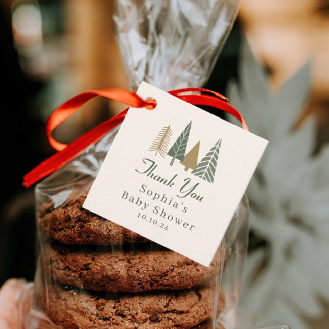 Étiquettes Cadeau Hiver Wonderland Baby shower Merci (Créateur téléchargé)