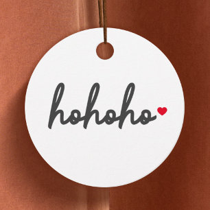 Étiquettes Cadeau Ho Ho   Christmas Heart Modern Minimalist