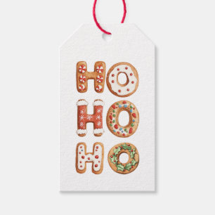 Étiquettes-cadeau Ho Ho Ho Gingerbread Cookie Christmas