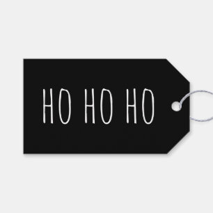 Étiquettes-cadeau HO HO HO Secret Santa Noël Fêtes en Noir